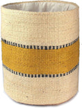 Sturdy Jute Planter - Modern Woven Basket for 8" Pot Indoor Planters, 10" x 10" Storage Organizer, Rustic Home Decor, Earth-Friendly Planter (10x10 Inches, Bleach, Yellow Stripe)