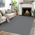 EARTHALL Woven Area Rugs 5x7 Ft Washable Living Room Rugs Non Slip Rubber Backed Dining Room Rug Braided Bedroom Rugs Indoor Floor Carpet for Living Room, Bedroom, Dining Room, Dark Gray