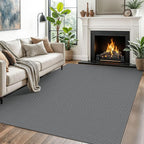 EARTHALL Woven Area Rugs 5x7 Ft Washable Living Room Rugs Non Slip Rubber Backed Dining Room Rug Braided Bedroom Rugs Indoor Floor Carpet for Living Room, Bedroom, Dining Room, Dark Gray