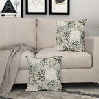 Olive Green Dahlia Throw Pillow Covers 16x16 Inch Rustic Geometric Flower Decorative Square Pillow Cases Beige Tan Gray Floral Cushion Covers Farmhouse Home Decor For Sofa Couch Outdoor Set of 2