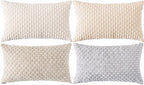 Set of 4 Neutral Decorative Throw Pillow Covers 12x20 Inch Corduroy Pillow Covers for Bed Couch Sofa Living Room Soft Cushion Cases