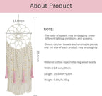 EOBTAIN Boho Macrame Wall Hanging Handmade Dream Catchers Pink and White Woven Tapestry Wall Decor Dreamcatcher Tassel Wall Art Bohemian Home Decor for Bedroom Living Room,Gifts for Girls Woman Mom