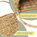 Woven Wicker Wall Hanging Basket Storage for Garden,Hanging Basket,Wall Hanging Baskets for Decorative Plants And Flowers,Semiround,Set of 2