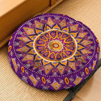 Mandala Meditation Cushion, Boho Meditation Mat, Meditation Pillows for Sitting on Floor, Cushions for Sitting in Home and Outdoor, Round Floor Pillows Cushion Seating for Yoga Accessories 22'' X 22''