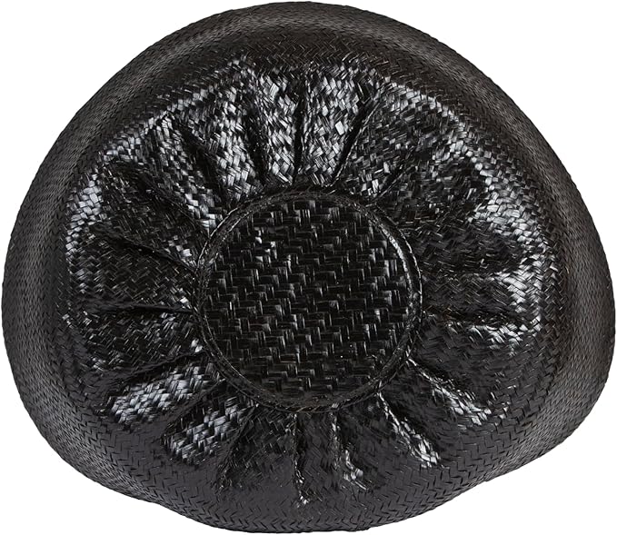 Bloomingville Handwoven Seagrass Folding Basket with Handles, Natural and Black
