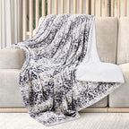 Mon Chateau 60" x 70" Serenity Flannel Throw Blanket, Abstract Print Soft Blanket for Queen-Size Bed, Couch, or Sofa, Cozy Home Decor and Stylish Living Room Comfort, Dreamscape