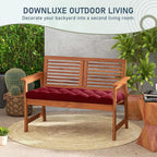 downluxe Outdoor Bench Cushion for Patio Furniture, Water Resistant Tufted Overstuffed Porch Swing Cushions, Thick Outdoor Loveseat Cushions, 59" x 18" x 5", Burgundy, Set of 1