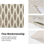 BETGINY Brown Boho Pillow Covers 18 x 18 Inch Pack of 2, Bohemian Ethnic Herringbone Pattern Decorative Throw Pillow Covers Vintage Linen Farmhouse Outdoor Pillowcase for Bedroom Home Sofa Decor