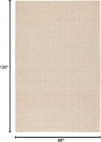 Dash & Albert Haverhill Natural Handwoven Cotton Rug, 7.5 X 9.5 Feet, Ivory Solid Pattern