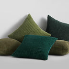 Topfinel Fall Pillow Covers Set of 4 Soft Corduroy Boho Strip Textured OliveGreen Pillow Covers Modern Farmhouse Cute Autumn Home Decor Green Living Room Sofa Couch Bed 40x40 cm