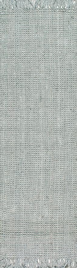 Nuloom Daniela Grey, 2'6" x 8', Handmade, Jute, Tassel, Soft and Textured, High Traffic, Stain Resistant, Easy Clean, Durable Runner for Bedroom, Living Room, Dining Space, Foyer, Entryway
