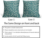 Teal Pillow Covers 24x24 Set of 2 Vintage Floral Rustic Old Style Cute Flower Print Decorative Outdoor Pillowcases Seasonal Farmhouse Throw Cushion Case Decor for Couch Sofa Bed