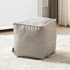 Louis Donné Unstuffed Storage Pouf Ottoman Cover 45x45 Cotton Linen DIY Decorative Footrest for Living Room Bedroom Home Office Replacement (Only Cover)