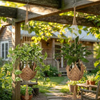 Shappy 1 Pack Jute Crochet Long Plant Hanger for 3 Inch to 12 Inch Pots, Macrame Plant Holder Rope with S Shaped Hooks for Halloween Home Decor (Brown)