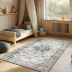 Machine Washable Throw Rugs for Entryway: Door Mat Indoor Entrance 4x6 Small Rug Stain Resistant Non-Slip Low Pile Soft Carpet for Kitchen Front Door Indoor Entry Bathroom Bedroom