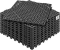 VEVOR Modular Interlocking Cushion, 12 Pack 12" x 12" Splicing Drainage Mats, Soft PVC Interlocking Drainage Floor Tiles, Non-Slip Drainage Holes for Restroom, Bathroom, Kitchen, Pool, Wet Areas, Blac