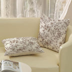 Brown Pillow Covers 20x20 Set of 2 Brown and Cream Floral Chinoiserie Throw Pillows Vintage Rustic Toile Flower Decorative Pillow Cases Outdoor Chinoiserie Decor Cushion Case for Couch Sofa
