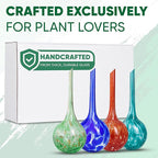 Plant Watering Globes Set of 4 - Small Self Watering Globes for Indoor & Outdoor Plants - Multicolored, Automatic, Glass Watering Bulbs for Daily Use, Plant Watering Devices