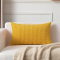 Kevin Textile 14x22 Inch Pillow Cover 1 Pack Boho Decorative Soft Striped Corduroy Lumbar Farmhouse Color Accent Rectangle Cushion Case for Living Room Couch Sofa Bed, Mustard Yellow