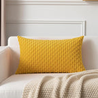 Kevin Textile 16x24 Inch Pillow Cover 1 Pack Boho Decorative Soft Striped Corduroy Lumbar Farmhouse Color Accent Rectangle Cushion Case for Living Room Couch Sofa Bed, Mustard Yellow
