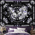 Fungarth Skeleton Butterfly Tapestry Purple Skull Hippie Mushroom Plants Tapestry for Bedroom Moon phase Aesthetic Tapestries Wall Hanging for Living Room Dorm (44.00” x 60.00”, Purple)