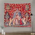 FEASRT Princess European Royal Tapestry, 90x84 Inches Soft Flannelette, Medieval Maiden Wall Blanket