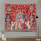 FEASRT Princess European Royal Tapestry, 90x84 Inches Soft Flannelette, Medieval Maiden Wall Blanket