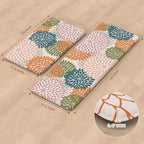 Kitchen Rugs and Mats Cushioned Anti Fatigue Kitchen Mat 2PCS Non-Skid Waterproof Kitchen Runner Rug Comfort Foam Standing Mat for Floors,Office,Laundry,Sink,Floral