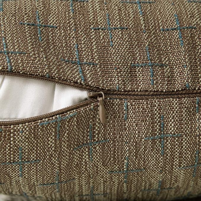MIULEE Pack of 2 Decorative Burlap Linen Throw Pillow Covers Modern Farmhouse Pillowcases Rustic Woven Textured Cushion Cover for Sofa Couch Bed 24x24 Inch Coffee