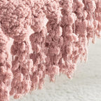 Throw Blanket for Couch, Dusty Pink Luxury Knitted Throws 50"x60", Textured Blankets with Handmade Fringe Tassels for Bed Sofa Decorative, Chunky Soft Farmhouse Boho Home Decor