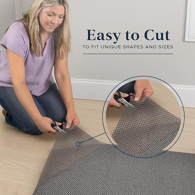 Veken Rug Gripper Pad for Hardwood Floors, Non Slip 2x4 Ft Rug Pads for Area Rugs, Thick Dark Grey Rug Grippers for Tile Floors, Under Carpet Anti Skid Mat, Keep Your Rugs Safe and in Place
