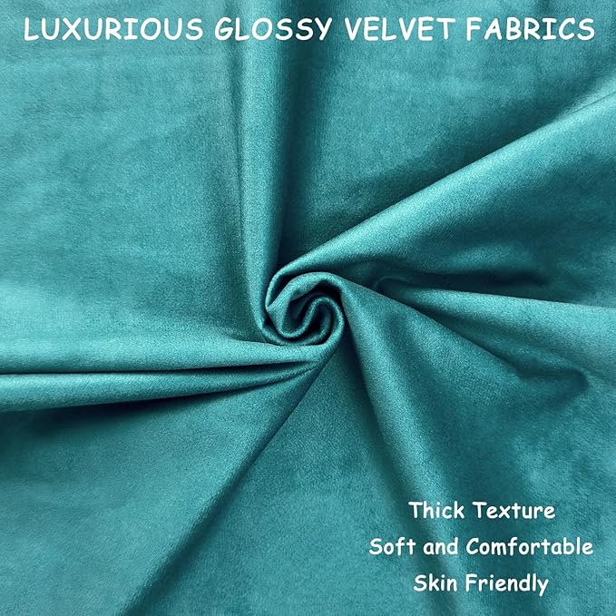 2 Pack 16x16 Pillow Cover Velvet Pillow Covers, Square Throw Pillow Covers for Living Room Decorations Throw Pillow Case, Throw Pillow Cover Cushion Cover for Sofa Bedroom Car, Teal Velvet