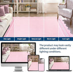 Garvee Scalloped Washable Rug 5x7 Area Rugs for Living Room Non Slip Throw Rugs Bedroom Rugs Low Pile Farmhouse Soft Non Shedding Stain Resistant Carpet for Girls Room Office Nursery 5'x7' Pink