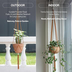 2 Packs Macrame Plant Hanger Colored Braided Polyester Rope Outdoor Indoor Adjustable Hanging Planter for up to 10 Inch Plant Pot Modern Boho Home Decor (Burnt Orange/Ivory)