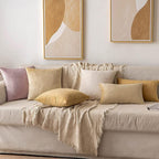 MIULEE Velvet Throw Pillow Covers 12x20 Inch, Pack of 2 - Beige, Soft Solid Lumbar Decorative Pillow Covers Modern Luxury Home Decor for Spring Couch Sofa Bedroom Livingroom