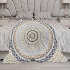Mandala Throw Blanket Retro Eastern Backdrop Swirled Cosmic Lotus Yoga Boho Artwork Blanket for Sofa Bed Couch Chair Or Dorm 50"x60"