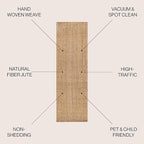 JONATHAN Y Espina Hand Woven Herringbone Chunky Jute Natural Runner Rug, 2x8, Bohemian, Cottage, Easy-Cleaning for Living Room, Bedroom, Kitchen, Pet Friendly, Non-Shedding (NFR101A-28)