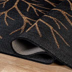 Washable Indoor Outdoor Rug 5x7 Modern Area Rugs Branch Pattern Non Shedding Waterproof Easy Clean Patio Deck Porch Living Room Bedroom Garden RV (5 X 7 Gold)