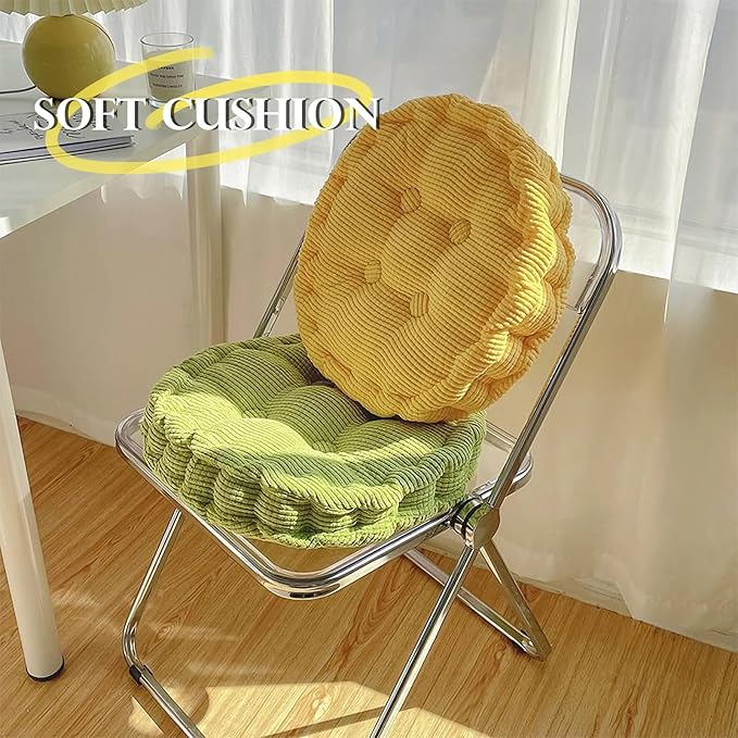 Large Square and Round Floor Cushions for Adults 2 Pack Meditation Floor Pillow Sky Blue Corduroy Floor Seat Pillows Cushion for Living Room Balcony Tatami Yoga,18x18 Inch