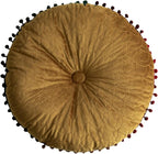 Round Throw Pillow Thickened Seat Cushion Sofa Cushion Meditation Pillow Living Room Window Balcony Decoration Pillow (15.7in, Ginger)