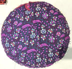 CRAFT KALA Mandala Floor Pillow Cushion Cover Seating Throw Cover Hippie Decorative Bohemian Ottoman Pouf Pom Pom Pillow Cases Boho Indian Cotton Living Room Home Décor 24" Round Set Of 2 Pink Peacock