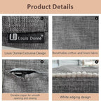 Louis Donné 45x45 Unstuffed Square Pouf Ottoman Cover Footstool for Storage Washable Small Bean Bag Cotton and Linen Fabric DIY Home Decorative Pets Friendly (Cover only)