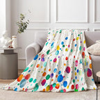 Kids Colorful Throw Blanket, Rainbow Polka Dot Funny Bright Blanket for Bed Sofa Travel and Camping Flannel Blanket Gift, Super Soft Cozy Fluffy Plush Blanket for All Seasons, 50" x 60"