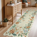 Lahome Floral Washable Runner Rug, 2'6''x8' Soft Hallway Rug Non Slip, Boho Ultra-Thin Kitchen Runners for Hallways with Rubber Backing Carpet for Laundry Bedroom Bathroom Flore (Beige)