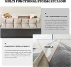 Johnear Headboard Backrest Set of 2 Pack Chenille Throw Pillows for Daybed Couch Support Reading Pillows for Sitting in Bed Adult, Boho Decorative Large Bolster Pillow for King Size Bed Wedge Pillow