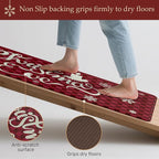 GENIMO Christmas Decorations - Kitchen Mats for Floor, 2PCS Christmas Kitchen Rugs, Cushioned Anti Fatigue Mat for Home Decor, Waterproof Non Slip Standing Mat for Laundry, 17.3"x47"+17.3"x30", Red