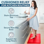 ComfiLife Anti Fatigue Floor Mat – 3/4 Inch Thick Kitchen Mats for Floor, Standing Desk Mat, Kitchen Rug – Comfort at Home, Office – Durable – Stain Resistant – Non-Slip (20" x 32", Scarlet Orange)