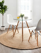 Unique Loom Braided Jute Collection Area Rug - Dhaka (10' Round, Natural)