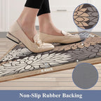 HEBE Anti Fatigue Kitchen Rug Sets 2 Piece Non Slip Kitchen Mats for Floor Cushioned Kitchen Rugs and Mats Waterproof Comfort Standing Mat Runner for Kitchen,Home Office,Sink,Laundry