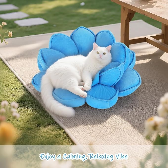 Lotus Flower Floor Pillows, Large Cushion Inspired by Lotus Flower Design, Decorative Seating for Living Room, Bedroom, and Lounge, Soft Washable Floor Cushion for Relaxation, and Family Activities